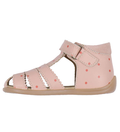 Pom Pom Sandalen - Starter Scallop Klettband - Alt Rose Dot