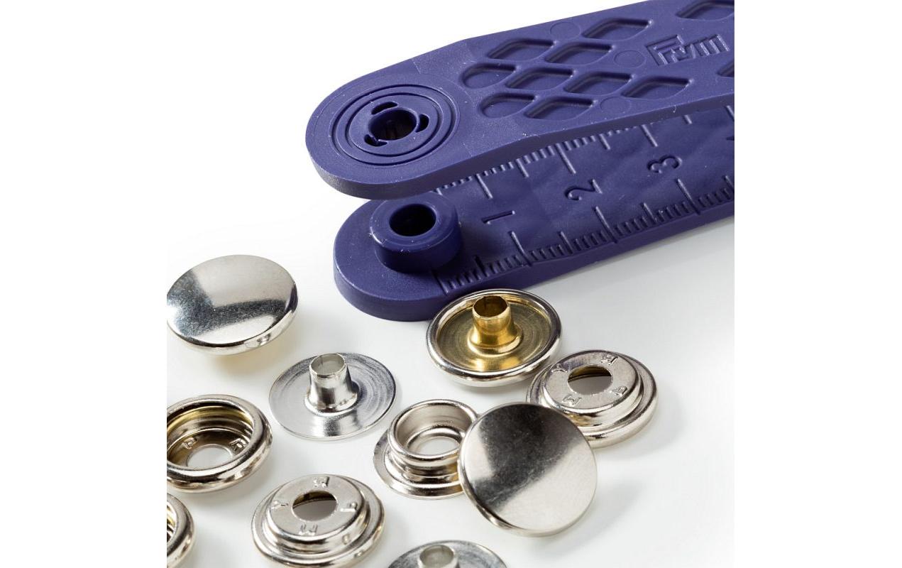 Druckknöpfe Jersey Kappe Silber, 12 mm, 9 StückNähfreie Druckknöpfe mit glatter Kappe