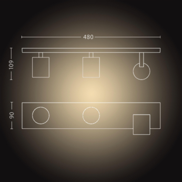 Philips Hue Runner opbouwspot 3x5W wit incl. switch en bluetooth