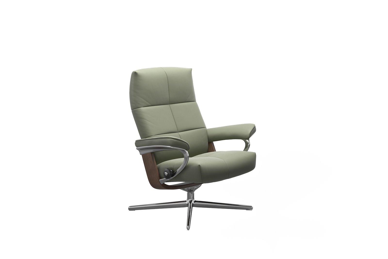 David lenestol Hud Paloma Shadow Green - Cross Chrome - Valnøtt understell