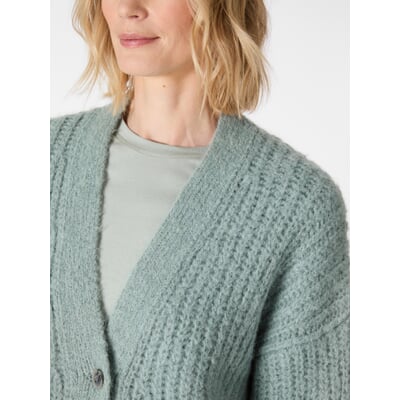 Damen-Strickjacke geknöpft, Petrol