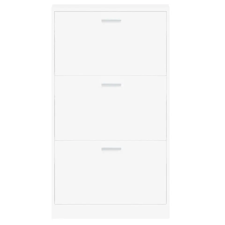 vidaXL - Schoenenkast 6 paar met 3 kleppen - Wit - Bewerkt hout - 59x17x108 cm