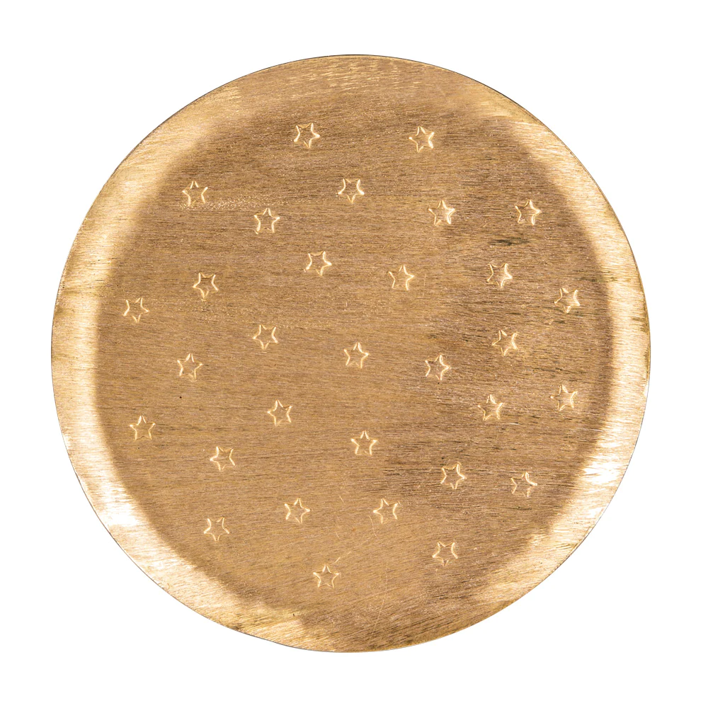 Plateau en métal Féerie or 35 cm Table passion