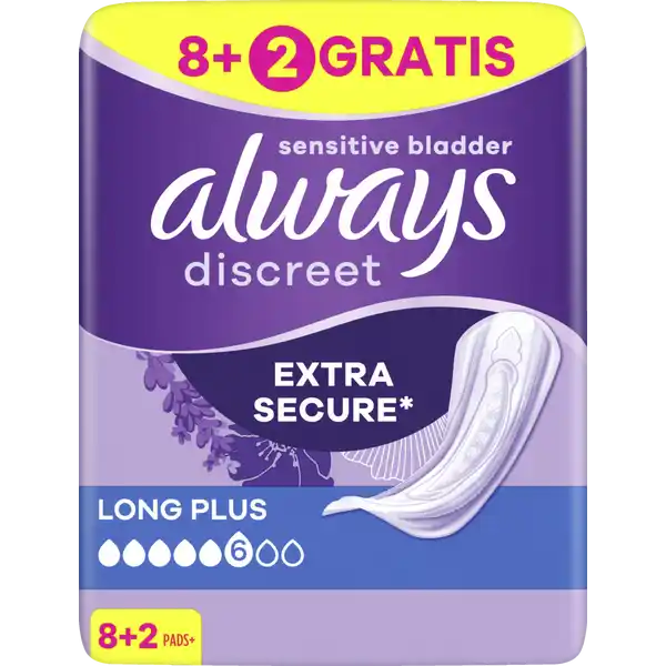 Discreet Inkontinenz Long Plus 8+2