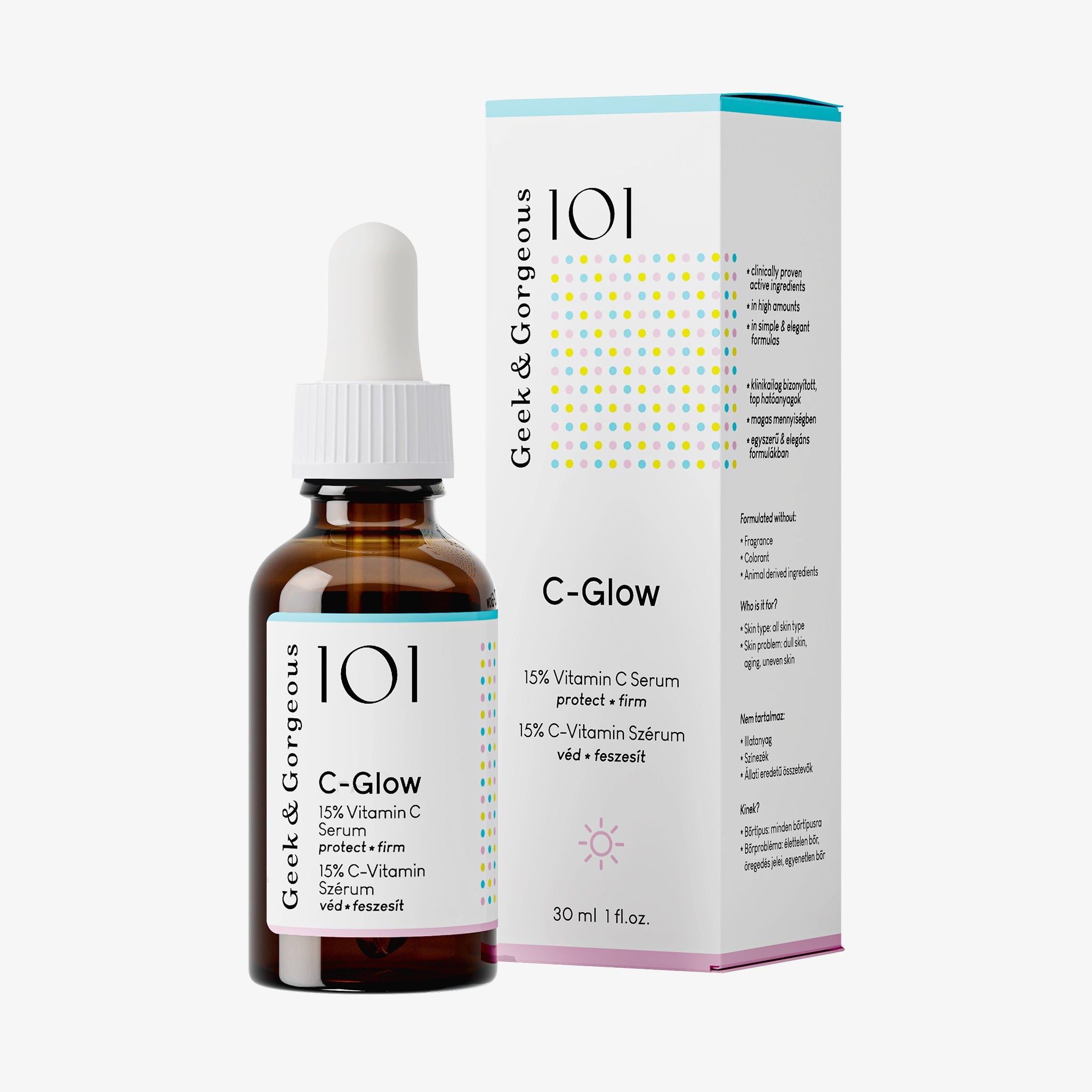 Geek & Gorgeous C-Glow- Serum mit 15% Vitamin C, Hochdosiert, Leistungsstarke Gesichtspflege, 30 ml