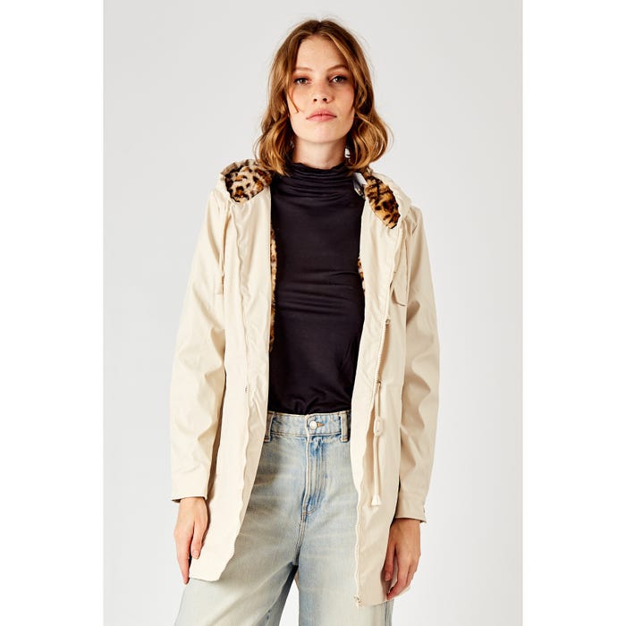 Veritas-Waterafstotende parka luipaard fake fur