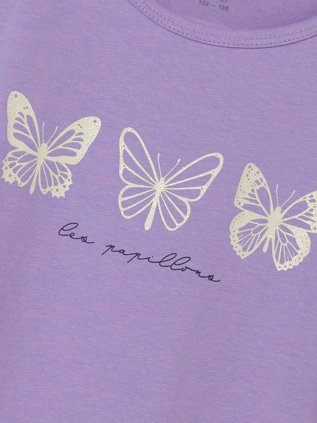 NAME IT shortama NKFNIGHTSET CAP BUTTERFLY met all over print lila/wit
