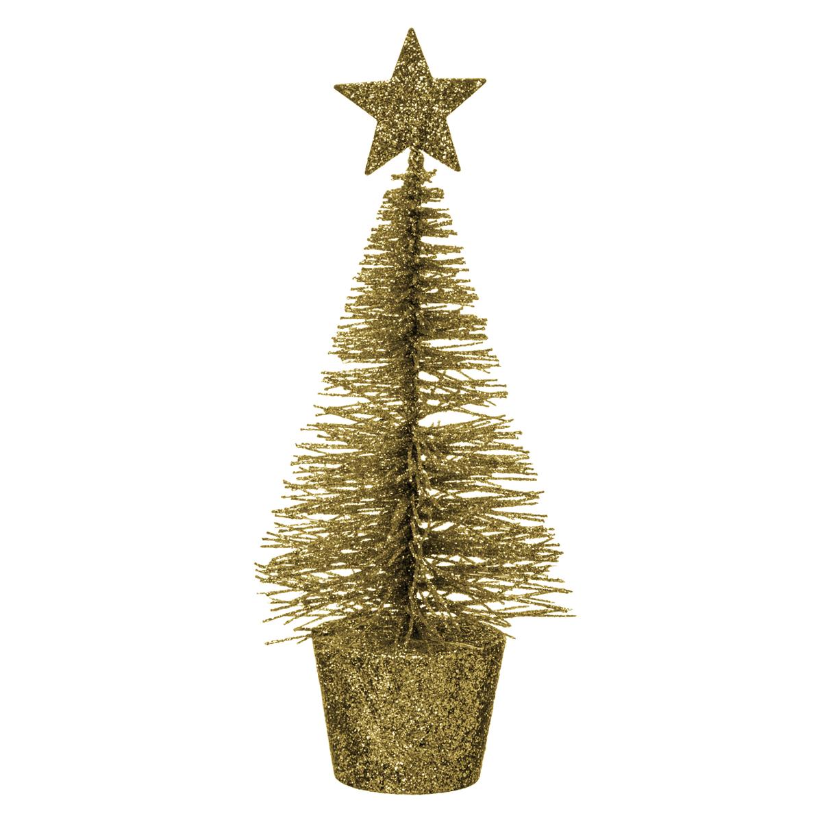 SAPIN TABLE PAILLETTE 14CM OR