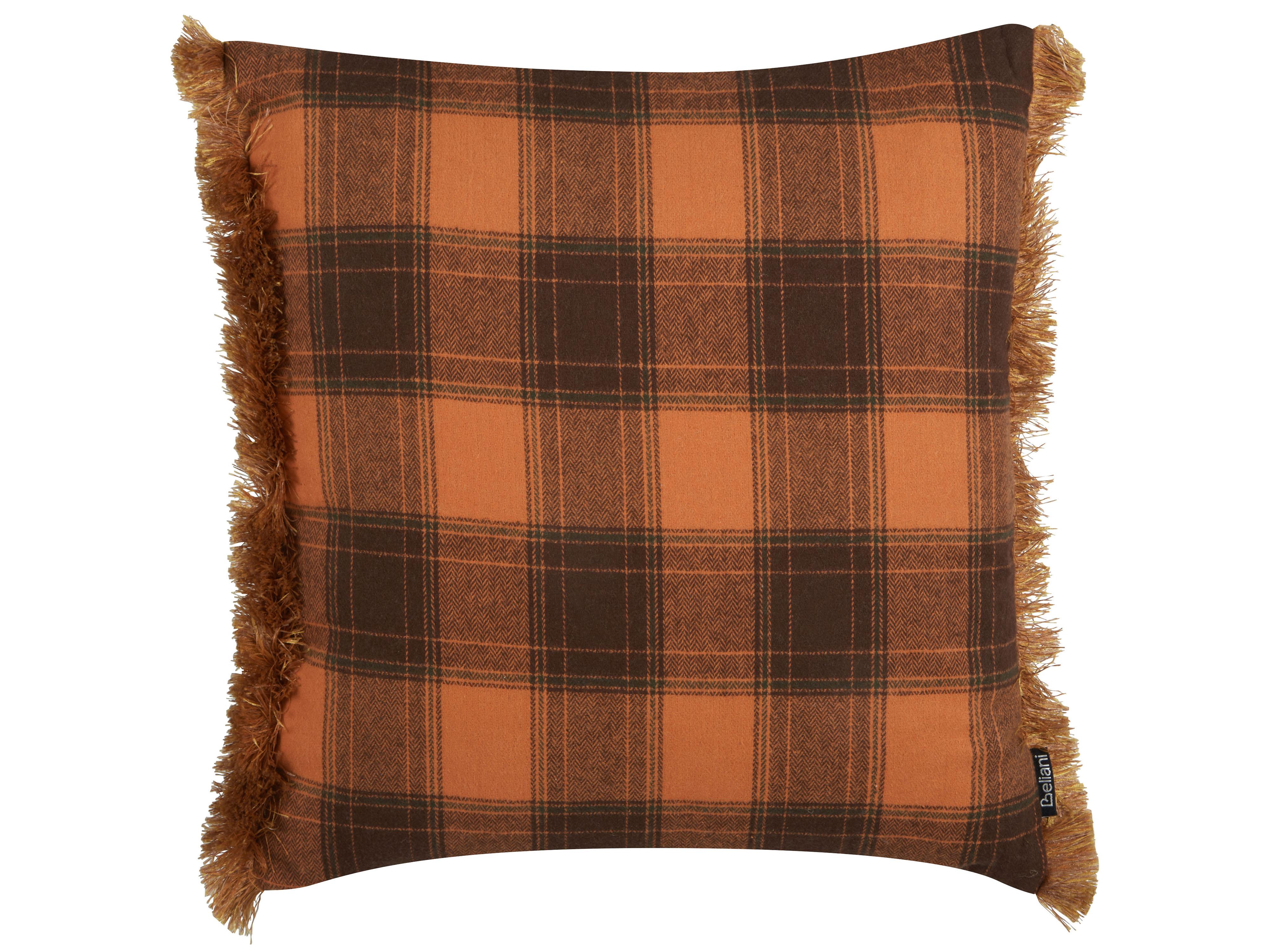 Set van 2 sierkussens BARJA 45 x 45 cm Oranje geblokt patroon