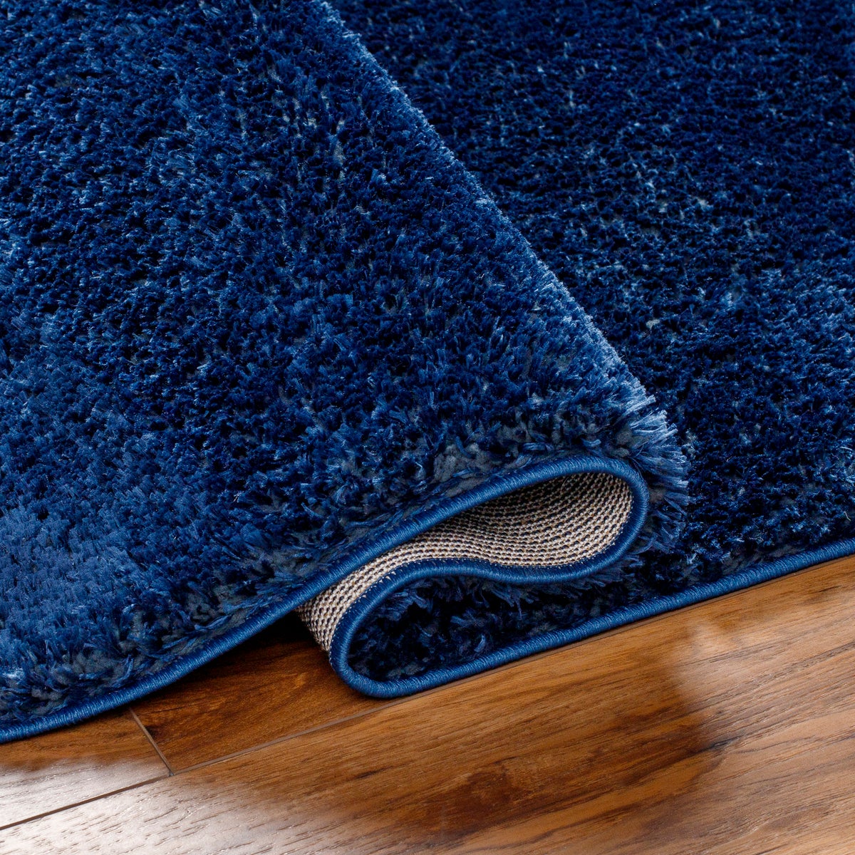Modern hoogpolig shaggy vloerkleed, donkerblauw, 160x213 cm, CLAIRE