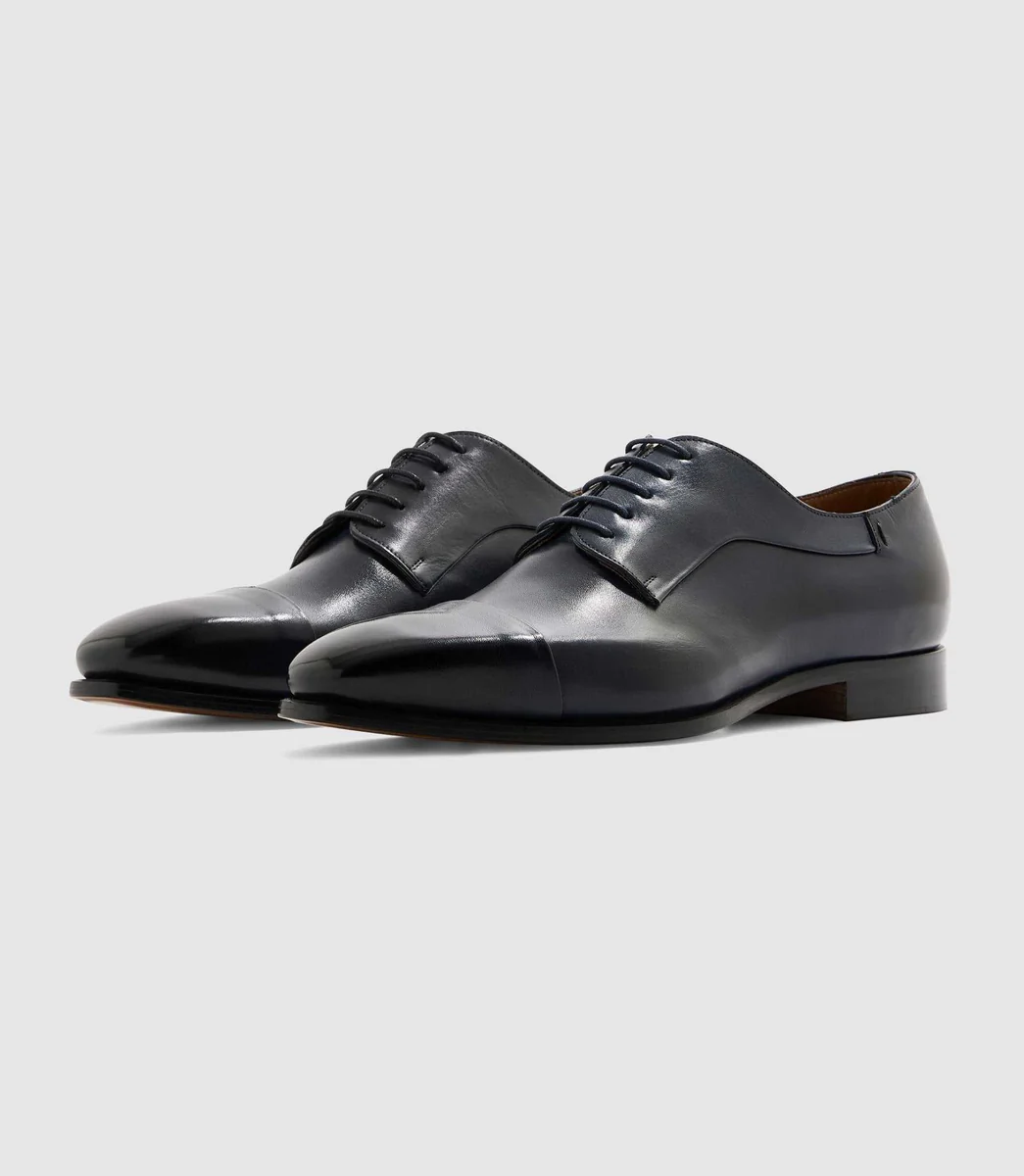 Derby en cuir marine 