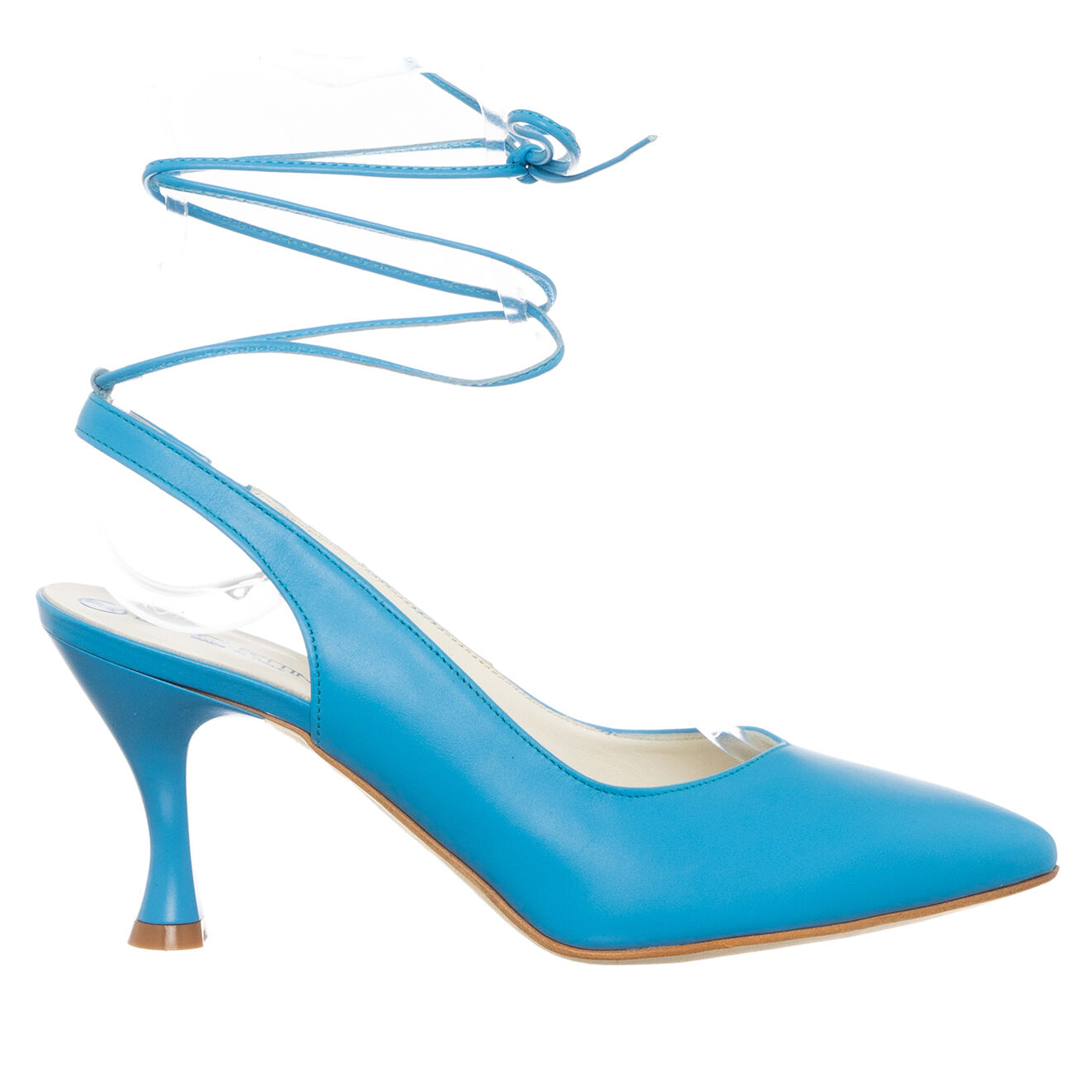 Loretta Pettinari Slingbacks en Cuir Baila bleues - Talon 7.5 cm