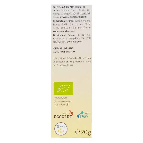 Lemon Pharma Bach Flower Remedies Globulix Emergency Pearls No. 39 Orgânico 20g
