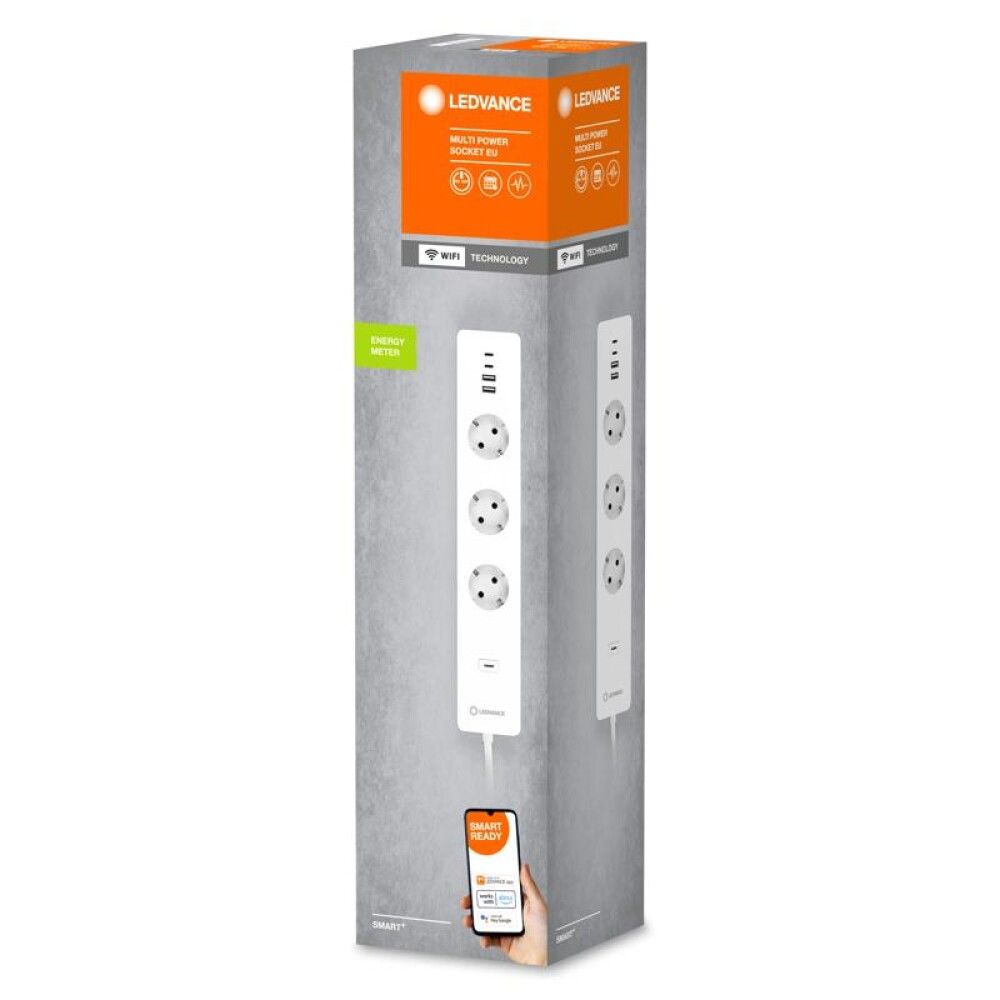 SKJØTELEDNING LEDVANCE SMART+ WIFI 3-VEIS+4XUSB 1,5M HVIT