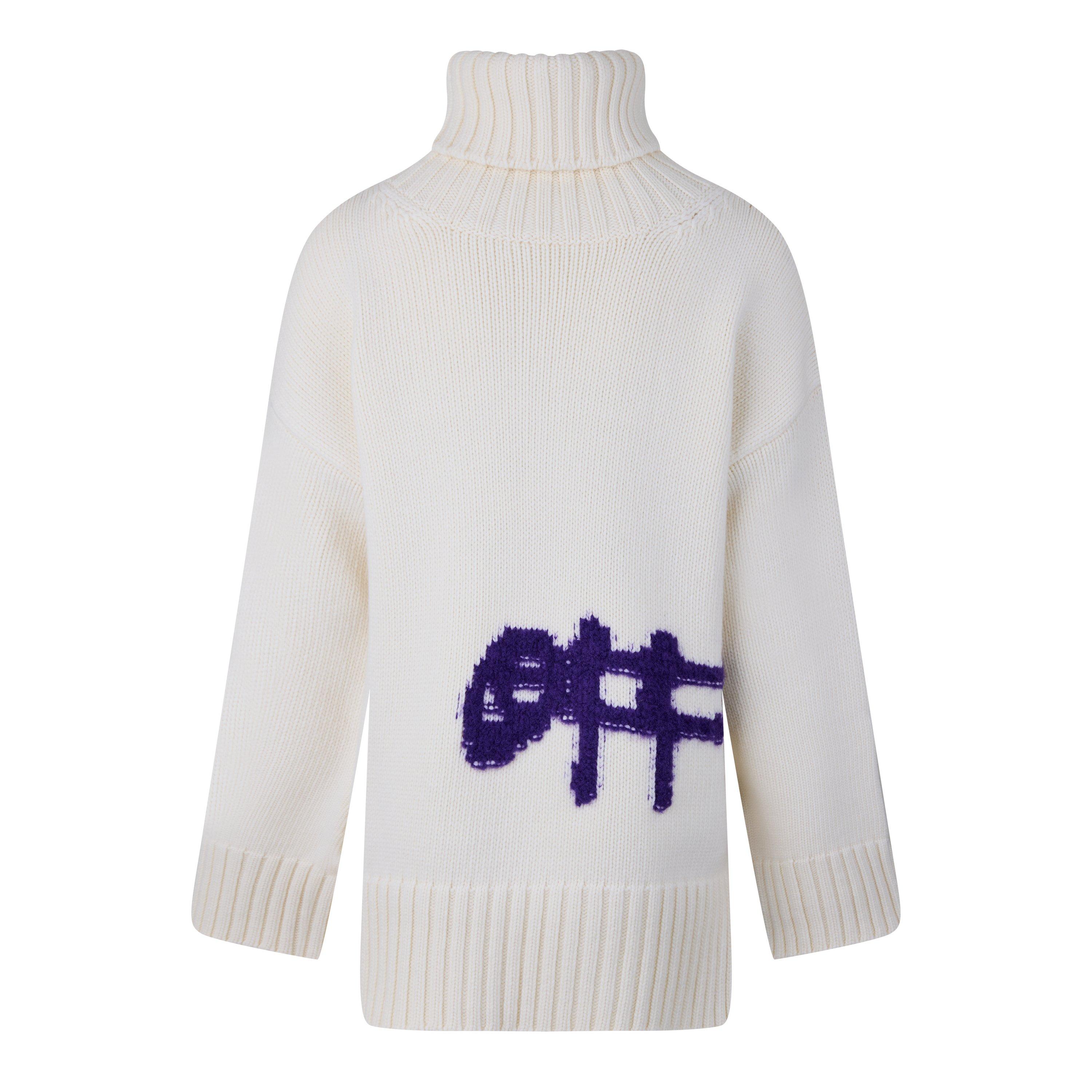 Off White Logo Intarsia Turtleneck