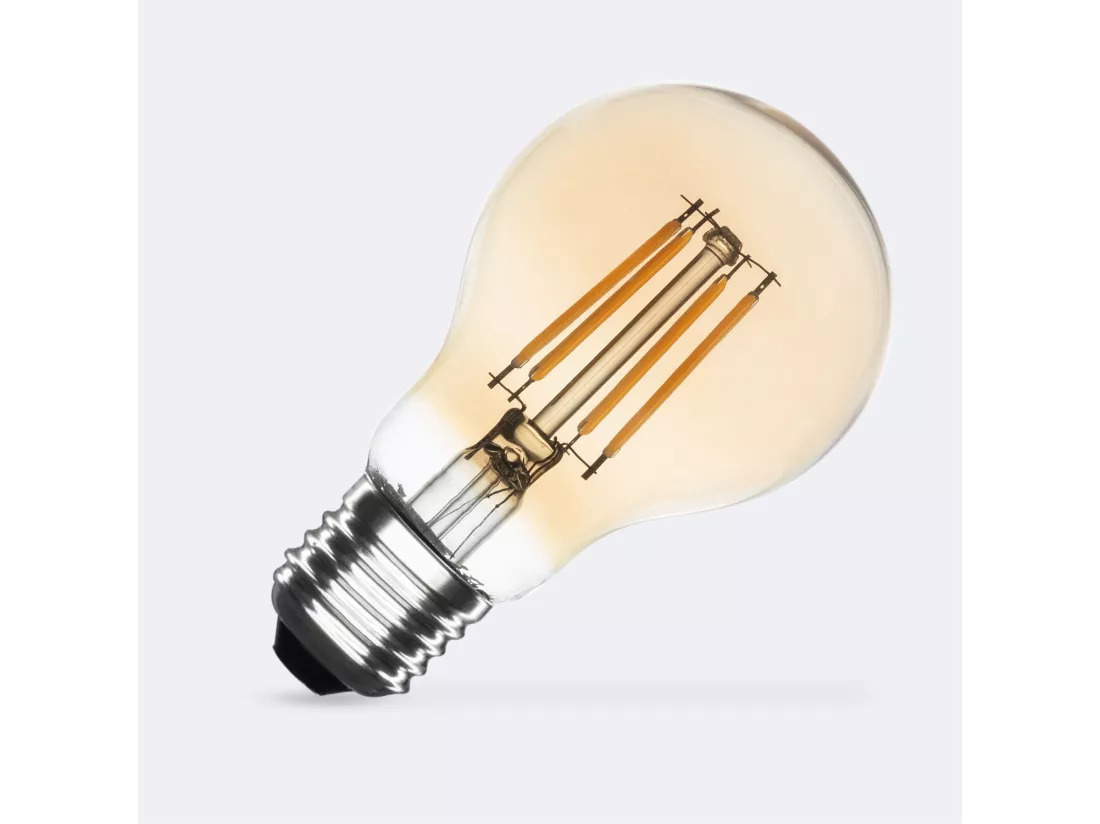 Ampoule LED Filament E27 6W 540 lm Dimmable A60 Gold No Flicker 2700K Blanc chaud