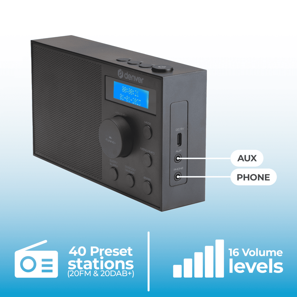 Denver DAB51B DAB+/FM Radio - Black