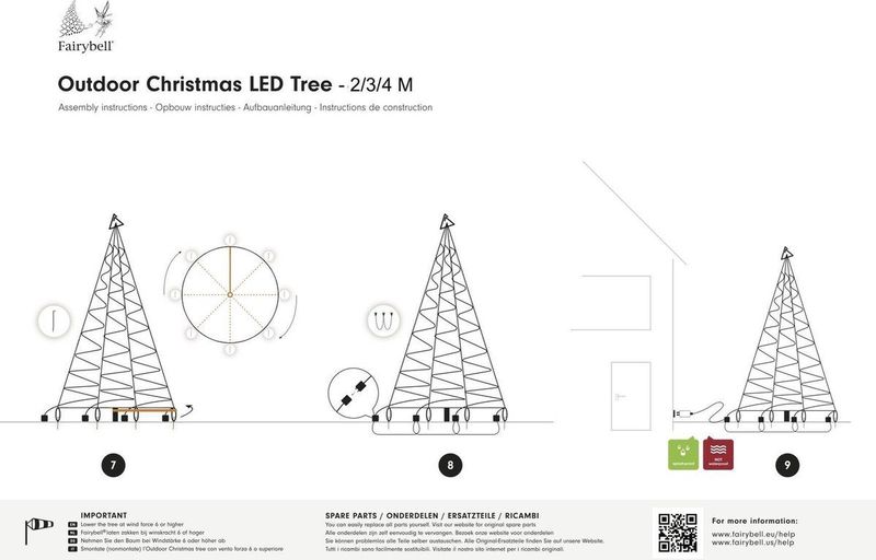 Fairybell LED Kerstboom voor buiten inclusief mast - 4 meter - 640 LEDs - Warm wit