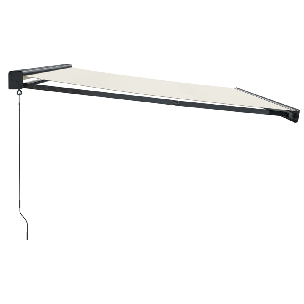 Auvent rétractable crème 4,5x3 m tissu et aluminium