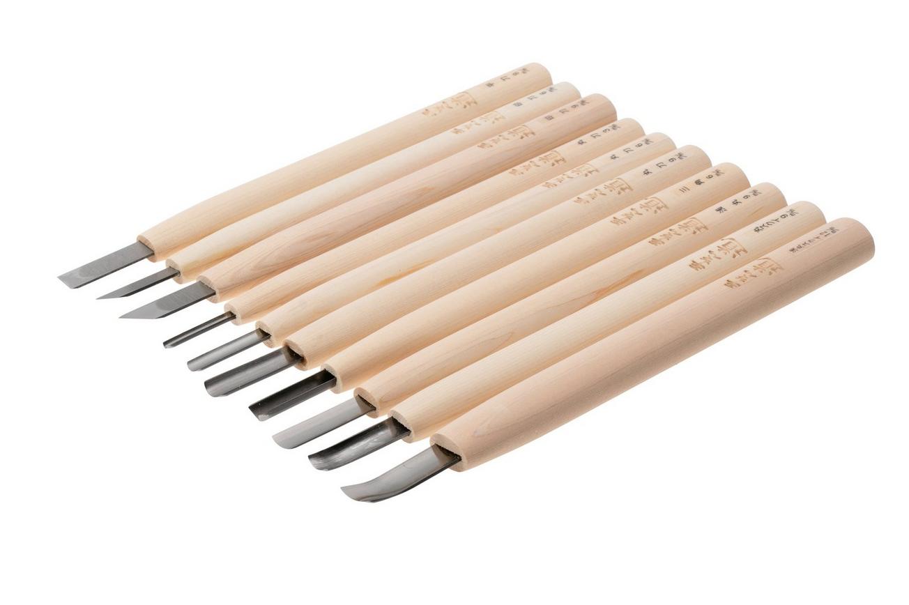 Yoshiharu Mitomoto Woodcarving Knife set YSH-117 Japanese houtsnijmessen, set van 10