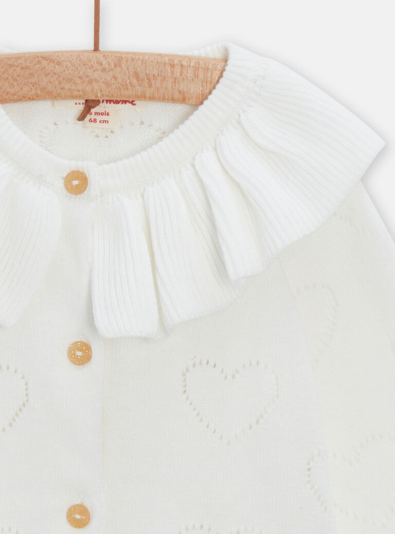 Cardigan à motif cœur pour bébé fille