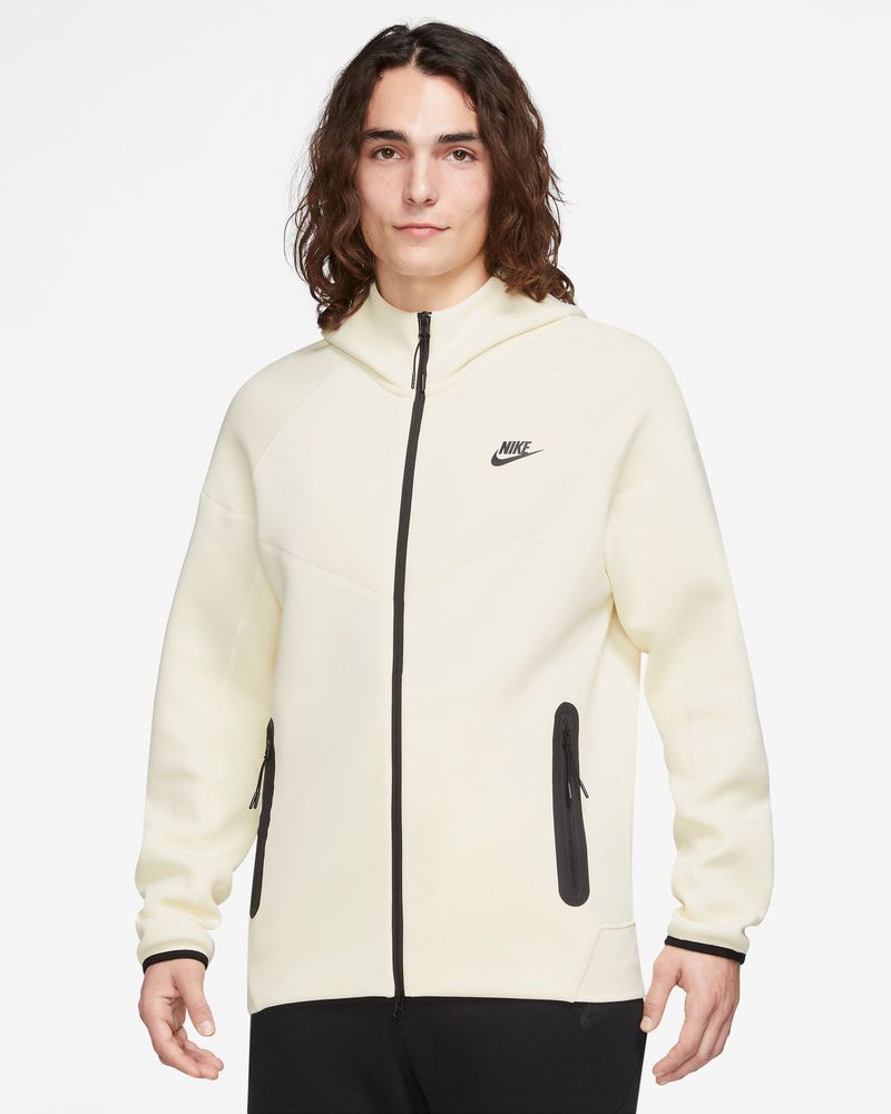 Sweat zippé à capuche Nike Sportswear Tech Fleece Beige Crème pour homme