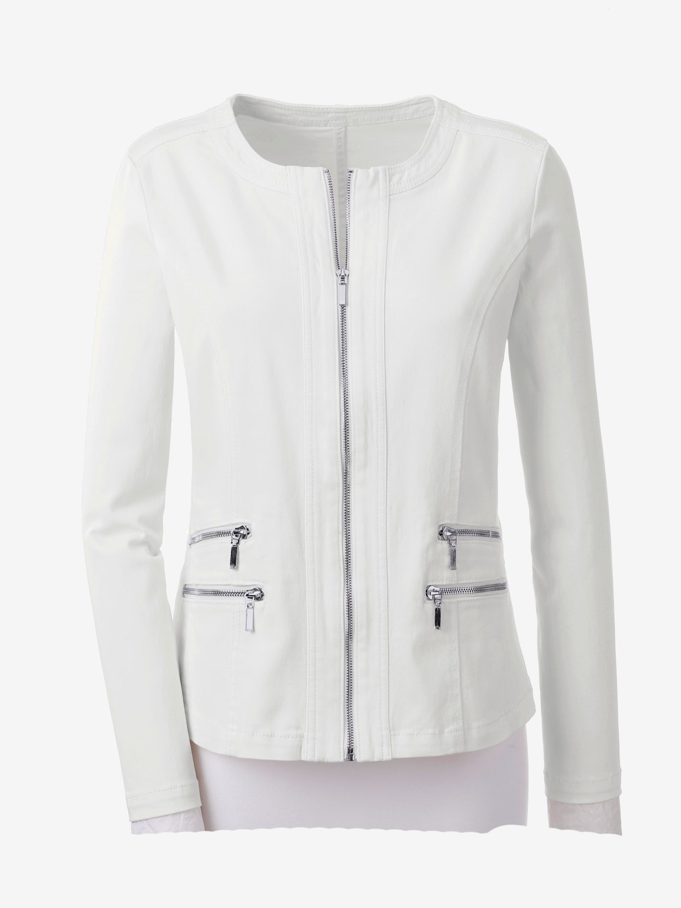 Blazer aspect jean 2 glissières fantaisie poches