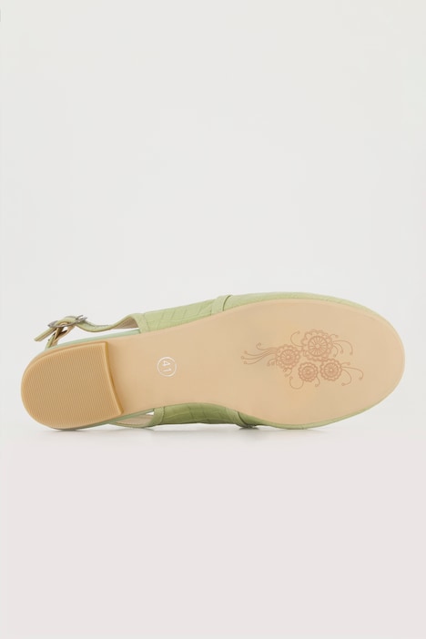Leder-Mules, Kroko-Optik, Weite H