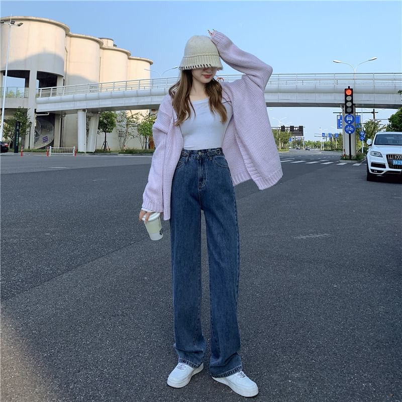 Denimot - Hoge taille gewassen losse jeans (verschillende ontwerpen)