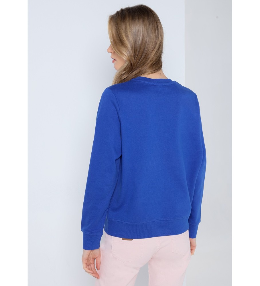 Moletom Lois com estampa puff azul
