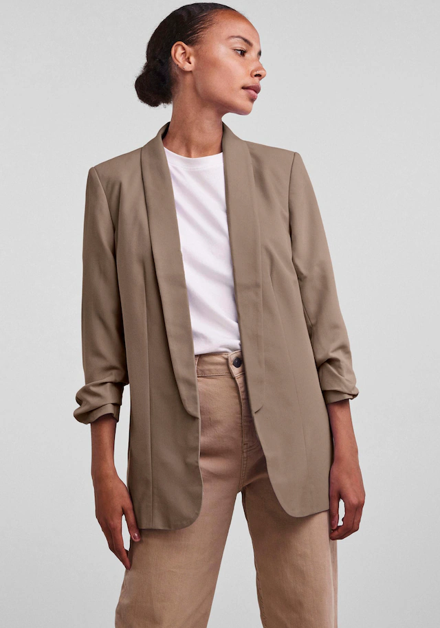 pieces Blusenblazer »PCBOSELLA 3/4 BLAZER NOOS« Materialmix, regular fit