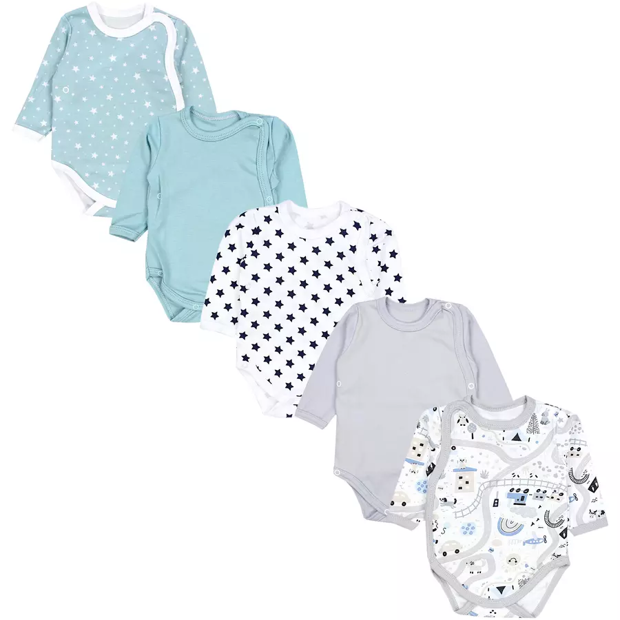 TupTam Baby Langarm Wickelbody 5er Pack mint