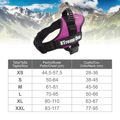 Coleira peitoral Xtreme para cães, rosa