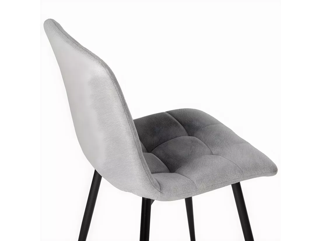 Chaise de salle à manger en tissu gris 45x86 cm-Ailan