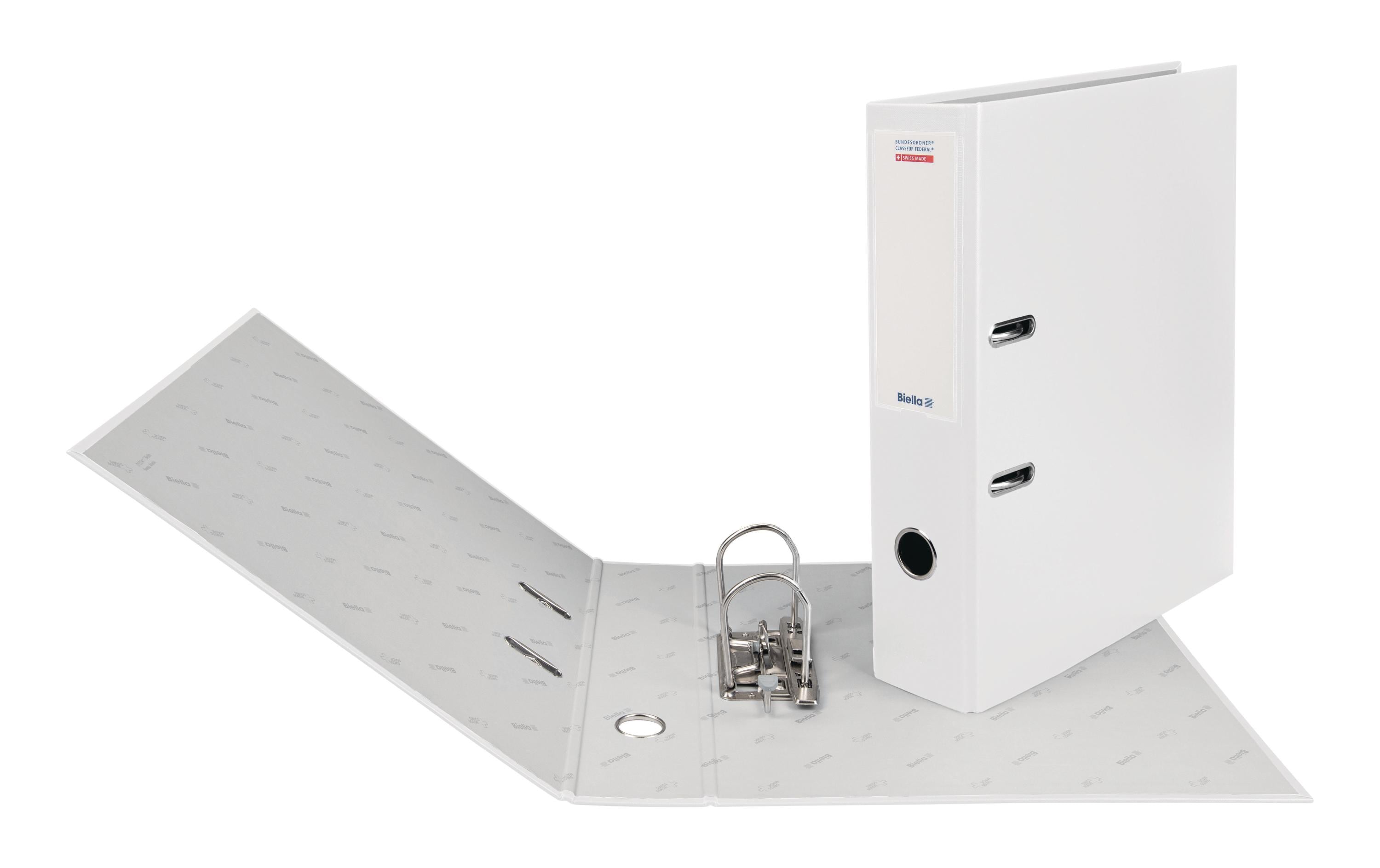 Bundesordner A4 7 cm, WeissMit Hebelmechanik Strong und mit Druck-Niederhalter