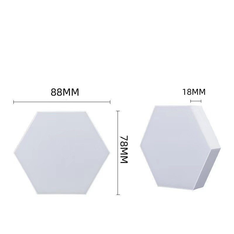 (6er Set) LED Panels Modulierbare USB Hexagon Wand Lampen inkl. Fernbedienung / App Steuerung (iOS/Android) - Bunt