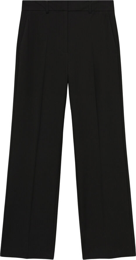 MANGO Flowy straight-fit trousers Black