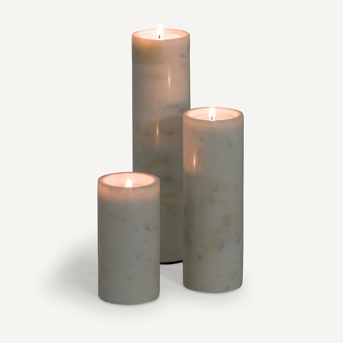 AM.PM<br>Conjunto de 3 castiçais de mármore, Scafi