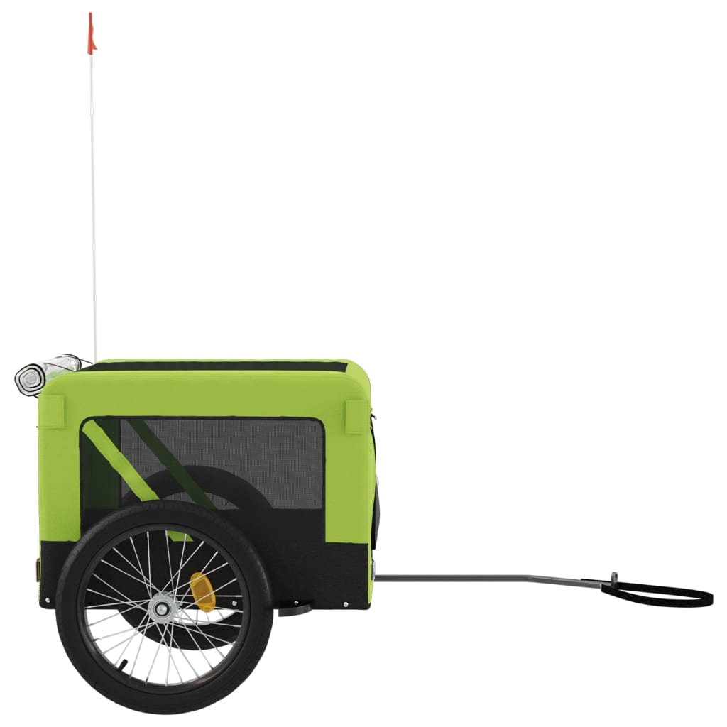 Remorque de vélo pour animaux de compagnie vert et noir