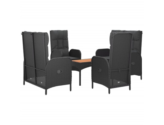 LES TENDANCES - Ensemble table et chaises de jardin-noir-6 places-491218