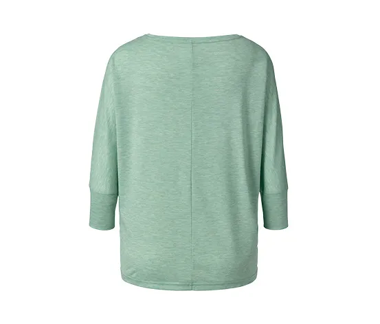 3/4-Sport-und-Yogashirt, grün meliert