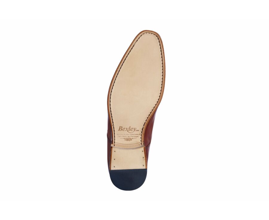 Chaussures homme double boucle Chocolat Patiné - CHEDDINGTON
