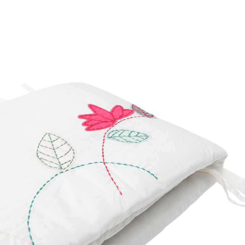 Tour de lit 3 pans fille Poetic nature - Ecru