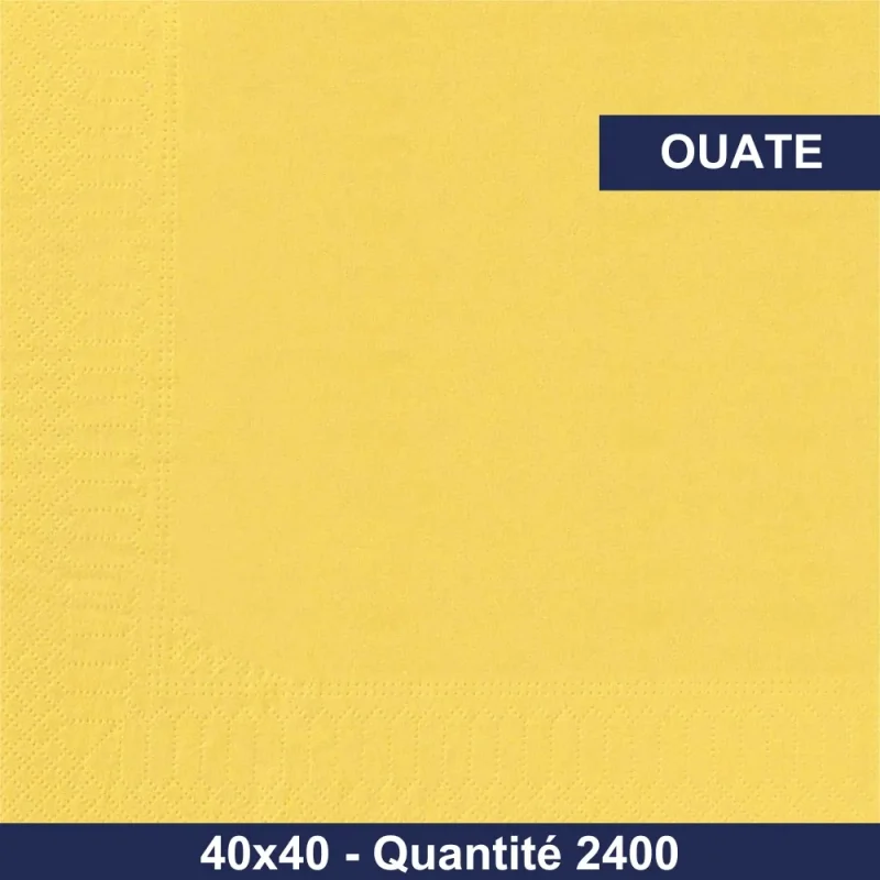 QUALQUE - Serviette de table ouate - 40x40 - Jaune - x2400