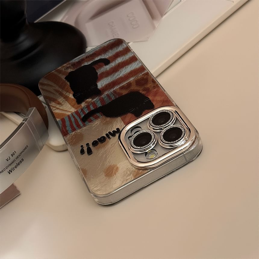 Mobby - Cat Metallic telefoonhoesje - iPhone 16 Pro Max / 16 Pro / 16 Plus / 16 / 15 Pro Max / 15 Pro / 15 Plus / 15 / 14 Pro Max / 14 Pro / 14 Plus / 14 / 13 Pro Max / 13 Pro / 13 / 13 Mini