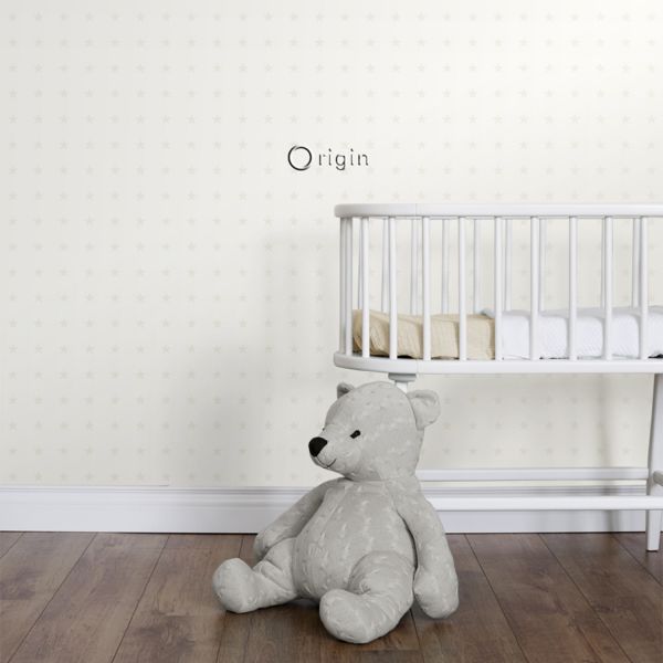 Estahome Sterretjes Behang I - 0,53 x 10,05 m - Mat Wit / Glanzend Zilver