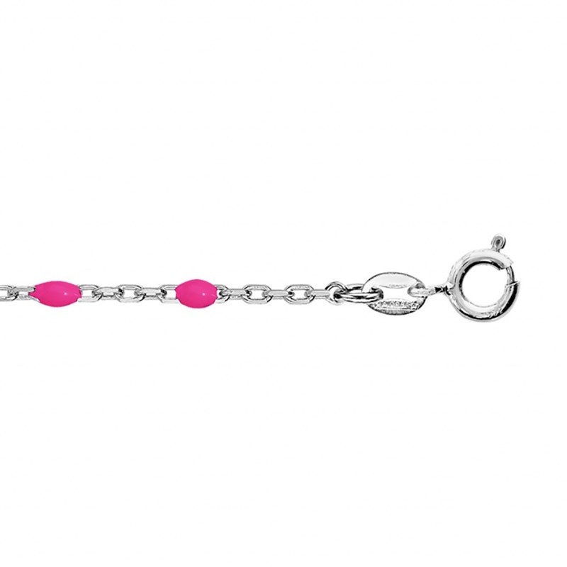 Bracelet argent - Olives rose fluo