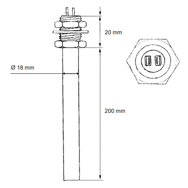 Résistance antigel pour réservoir 12V 30 W LILIE