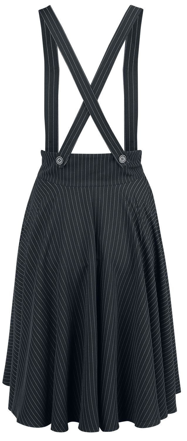 Pinstripe Suspender Flare Skirt | Voodoo Vixen Jupe mi-longue
