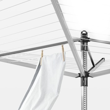 Brabantia Lift-O-Matic Droogmolen - met Metalen Grondanker - 50 m - Metallic Grey